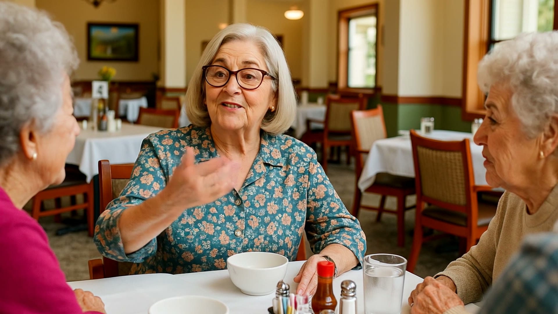 Residents dining together in the Gardens on Quail dining room